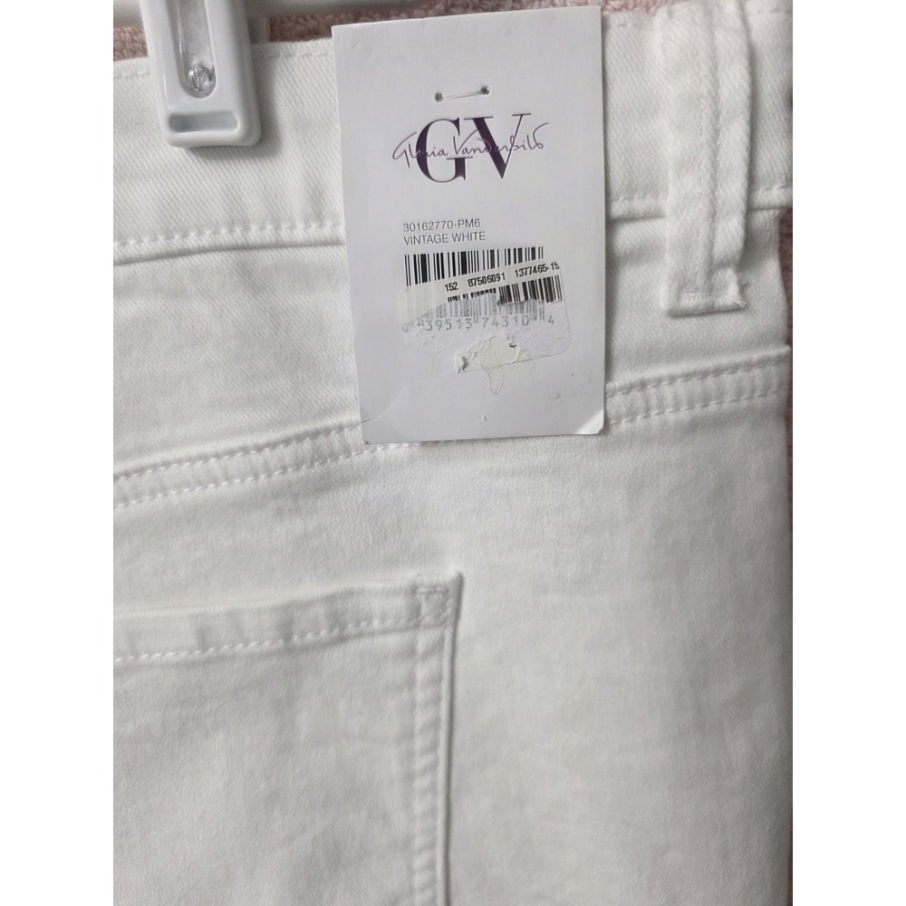 GLORIA VANDERBILT Amanda Shorts Lenght Classic Rise Women's SIZE 24W WhiteDenim - Picture 7 of 12